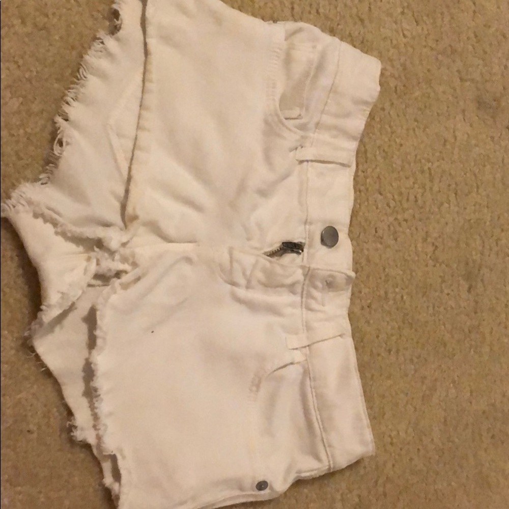 White denim shorts